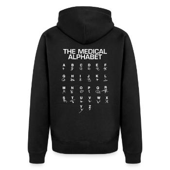 Funny doctor Medical alphabet Medical staff - Unisex Premium Organic Zip Hoodie - black - Back - Nico (187cm)