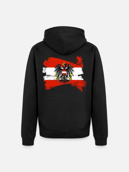 Austria Eagle Flag - Unisex Premium Organic Zip Hoodie - black