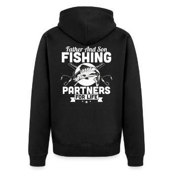 Father and son fishing partners for life Vatertag - Veste à capuche bio Premium Unisexe - noir - Dos - Nico (187cm)