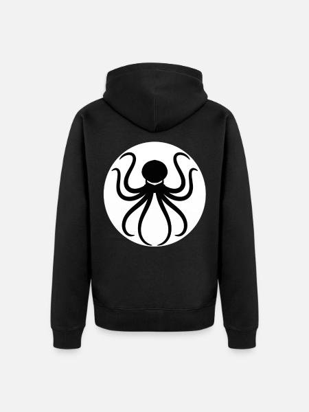 Kraken Sommer Strand Shirt Wellenreiten Surfen - Unisex Premium Bio Zip Hoodie - Schwarz