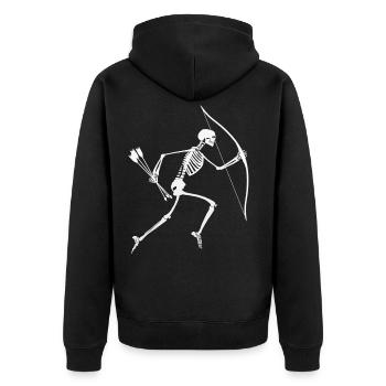 chemise de squelette d'archer de tir à l'arc drôle - Veste à capuche bio Premium Unisexe - noir - Dos - Nico (187cm)