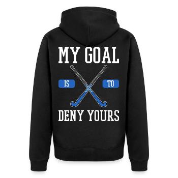 Sur le hockey de hockey cadeau de gardien de but - Veste à capuche bio Premium Unisexe - noir - Dos - Nico (187cm)