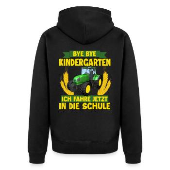 Schüler - Unisex Premium Bio Zip Hoodie - Schwarz - Hinten - Nico (187cm)