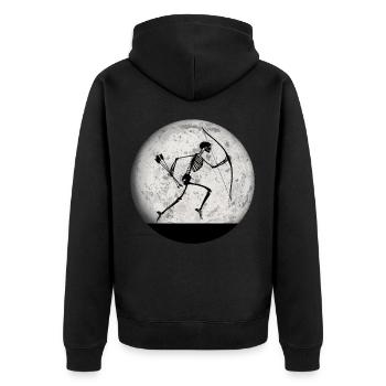 funny archery halloween archer archer - Unisex Premium Organic Zip Hoodie - black - Back - Nico (187cm)