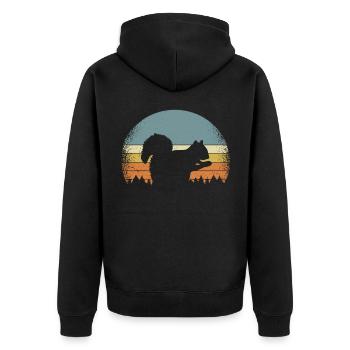 Eichhörnchen Nagetiere Streifenhörnchen - Unisex Premium Bio Zip Hoodie - Schwarz - Hinten - Nico (187cm)