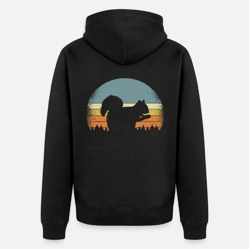 Eichhörnchen Nagetiere Streifenhörnchen - Unisex Premium Bio Zip Hoodie - Schwarz