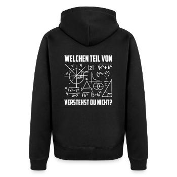 Welchen Teil von Mathematik verstehst du nicht - Unisex Premium Bio Zip Hoodie - Schwarz - Hinten - Nico (187cm)