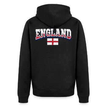 Fan d’Angleterre - Veste à capuche bio Premium Unisexe - noir - Dos - Nico (187cm)