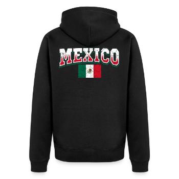 Mexiko - Unisex Premium Bio Zip Hoodie - Schwarz - Hinten - Nico (187cm)