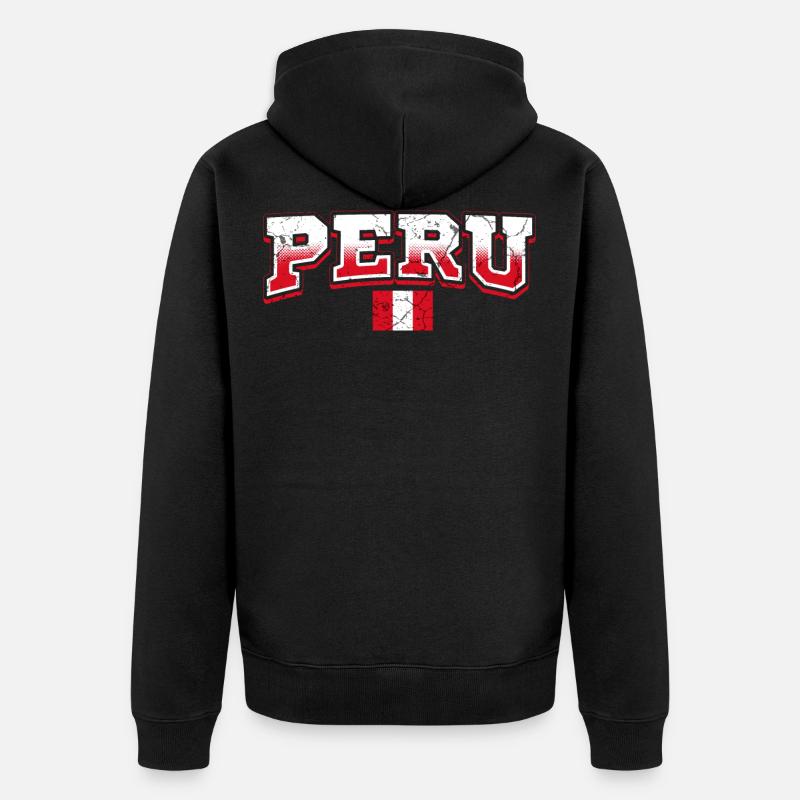 Pérou Fan - Veste à capuche bio Premium Unisexe - noir