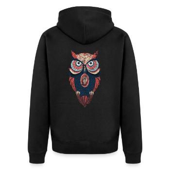 Owl Forest Dwellers Owls Nature - Unisex Premium Organic Zip Hoodie - black - Back - Nico (187cm)