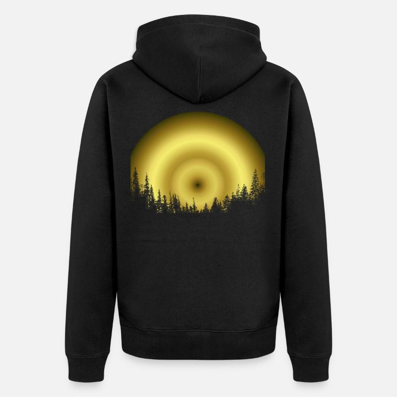 wald silhouette gold - Veste à capuche bio Premium Unisexe - noir