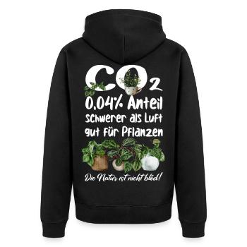 CO2 - Unisex Premium Bio Zip Hoodie - Schwarz - Hinten - Nico (187cm)