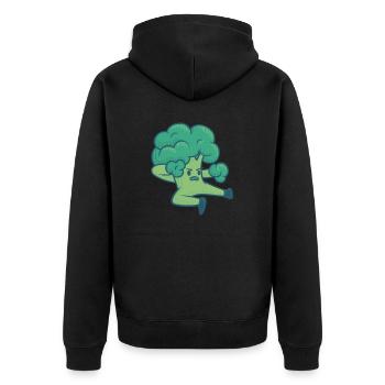 Broccoli Broccoli Vegetable Vegetarian Gift Idea - Unisex Premium Organic Zip Hoodie - black - Back - Nico (187cm)