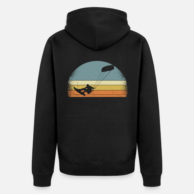 Kitesurf Kitesurf Kiten - Veste à capuche bio Premium Unisexe - noir