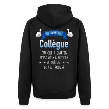 Cadeau Homme collègue formidable - Veste à capuche bio Premium Unisexe - noir - Dos - Nico (187cm)
