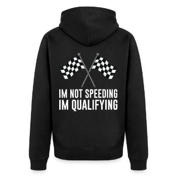 Auto-course Humour Dans Not Speeding Dans La Qualification Me - Veste à capuche bio Premium Unisexe - noir - Dos - Nico (187cm)