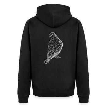 Pigeons pigeons Éleveurs de pigeons - Veste à capuche bio Premium Unisexe - noir - Dos - Nico (187cm)