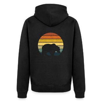Bear - Unisex Premium Organic Zip Hoodie - black - Back - Nico (187cm)