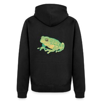Grenouille Motif grenouille Grenouilles Amphibiens Idée cadeau - Veste à capuche bio Premium Unisexe - noir - Dos - Nico (187cm)