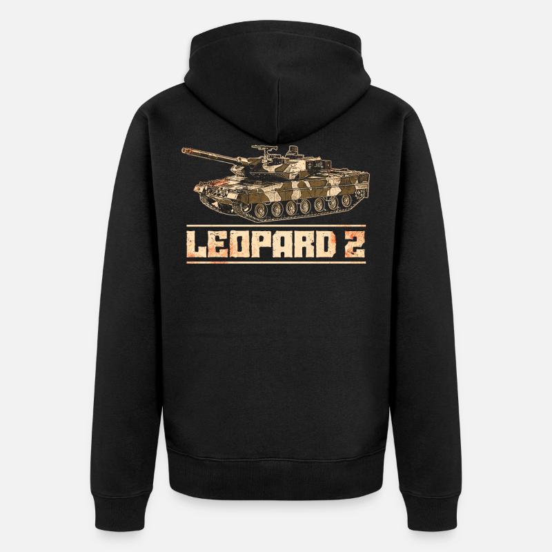 Leopard 2 Panzer - Veste à capuche bio Premium Unisexe - noir