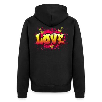 Chers graffitis - Veste à capuche bio Premium Unisexe - noir - Dos - Nico (187cm)