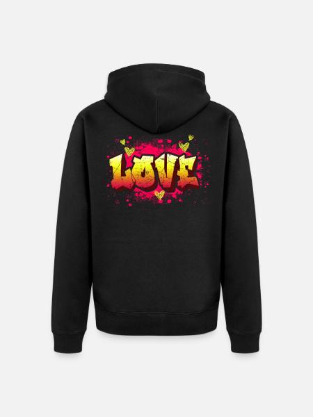 Chers graffitis - Veste à capuche bio Premium Unisexe - noir