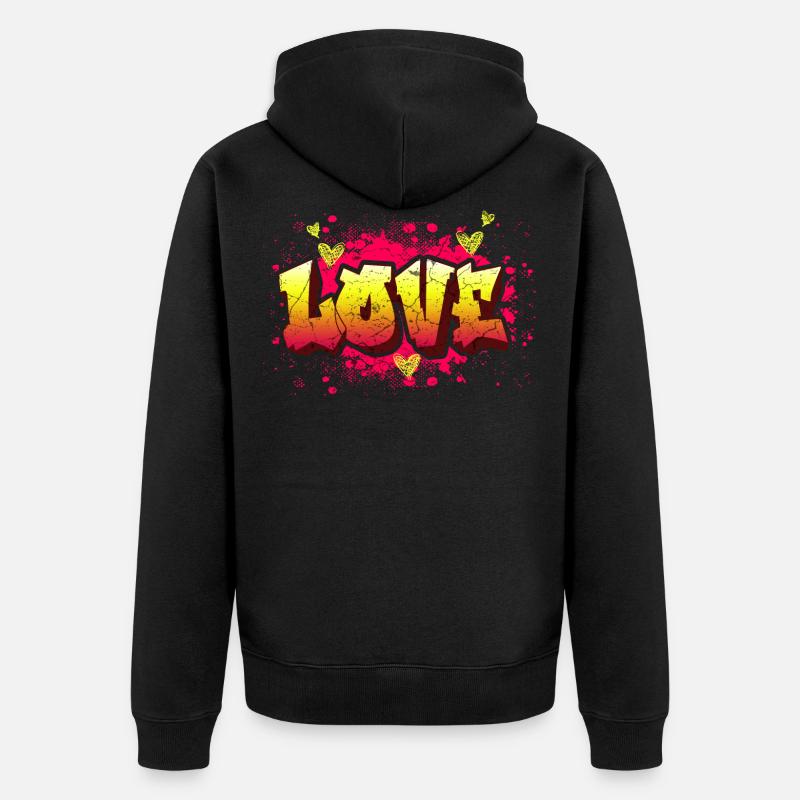 Chers graffitis - Veste à capuche bio Premium Unisexe - noir