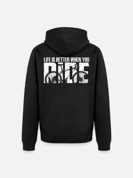 Fietser - Uniseks Premium bio ziphoodie - zwart