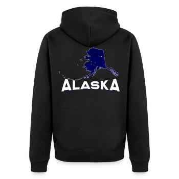 Alaska - Unisex Premium Organic Zip Hoodie - black - Back - Nico (187cm)