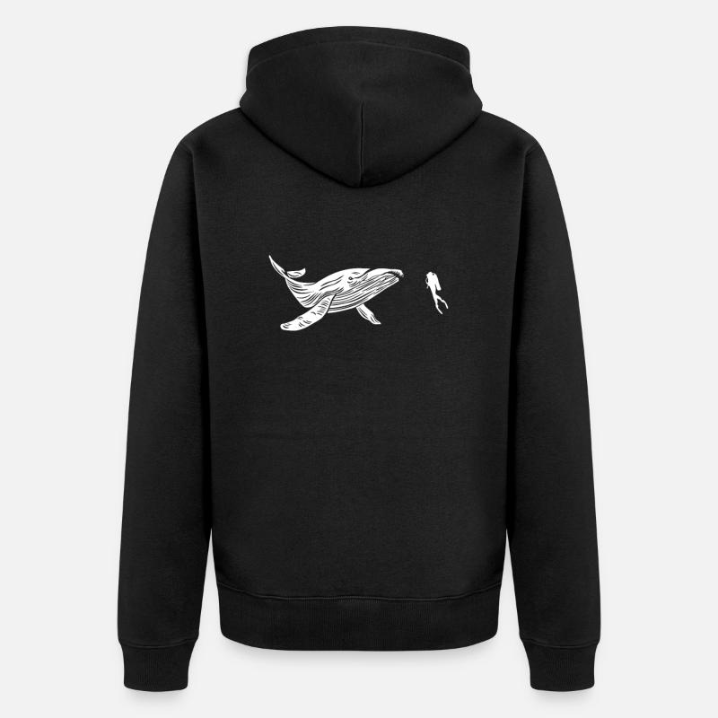 Cétacé de plongée baleines - Veste à capuche bio Premium Unisexe - noir