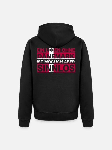 Dänemark Dänische Flagge dänischer Kopenhagen - Unisex Premium Bio Zip Hoodie - Schwarz