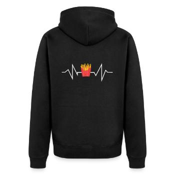 Frites Frites Frites Frites Frites Idée cadeau fast food - Veste à capuche bio Premium Unisexe - noir - Dos - Nico (187cm)