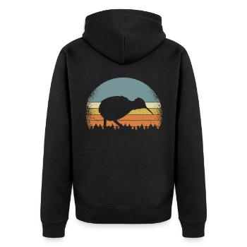 Kiwi bird kiwi bird New Zealand - Unisex Premium Organic Zip Hoodie - black - Back - Nico (187cm)