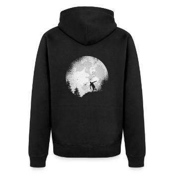 Disque de golf disque disque Discgolfeur cadeau pleine lune - Veste à capuche bio Premium Unisexe - noir - Dos - Nico (187cm)