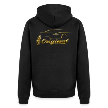 Sports Car Car Silhouette Design - Unisex Premium Organic Zip Hoodie - black - Back - Nico (187cm)