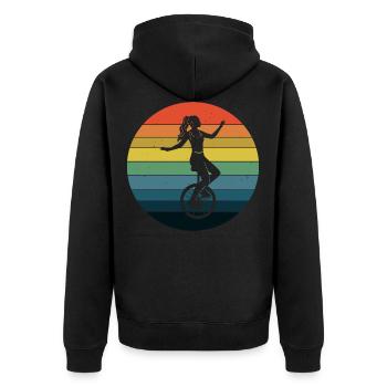 Unicycle Unicyclist Unicycling Unicycling - Unisex Premium Organic Zip Hoodie - black - Back - Nico (187cm)