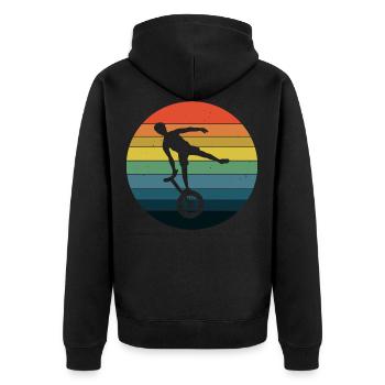 Unicycle Unicyclist Unicycling Unicycling - Unisex Premium Organic Zip Hoodie - black - Back - Nico (187cm)