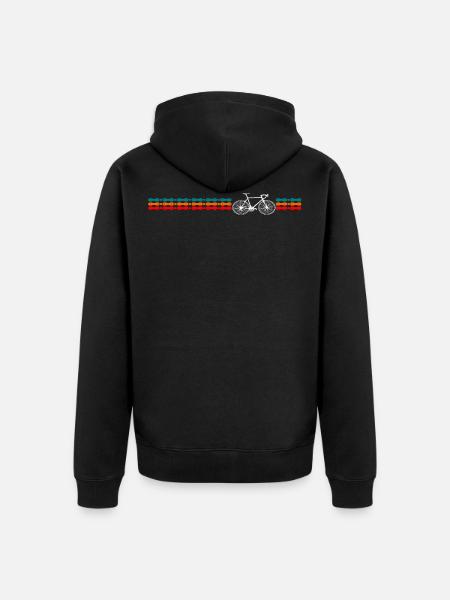 Rennrad Retro Design - Unisex Premium Bio Zip Hoodie - Schwarz