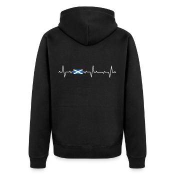 Schottland Schotten Schottische Flagge Schottisch - Unisex Premium Bio Zip Hoodie - Schwarz - Hinten - Nico (187cm)