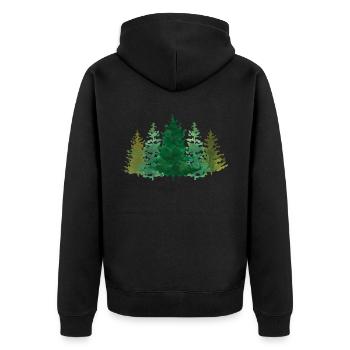 Forest Wood Environment Forester Tree Trees Forester - Unisex Premium Organic Zip Hoodie - black - Back - Nico (187cm)