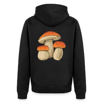 Mushroom Picker Mushrooms Mushrooms Porcini Mushrooms Mushroom Seekers - Unisex Premium Organic Zip Hoodie - black - Back - Nico (187cm)