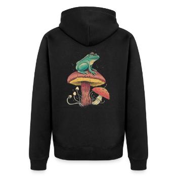 Cueillette de champignons Champignons Grenouille Chercheur de champignons Nature - Veste à capuche bio Premium Unisexe - noir - Dos - Nico (187cm)