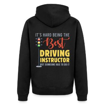 Driving licence Vehicles Driving instructor Profession - Unisex Premium Organic Zip Hoodie - black - Back - Nico (187cm)