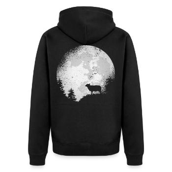 Sheep Full Moon Sheep Breeders Shepherd - Unisex Premium Organic Zip Hoodie - black - Back - Nico (187cm)