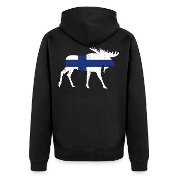 Finlande Elch Finnois Finlandais Elche - Veste à capuche bio Premium Unisexe - noir - Dos - Nico (187cm)