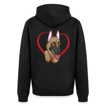 Chien de berger belge malinois - Veste à capuche bio Premium Unisexe - noir - Dos - Nico (187cm)