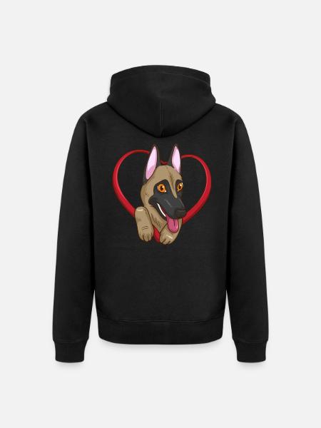 Belgian Malinois Belgian Shepherd Dog - Unisex Premium Organic Zip Hoodie - black