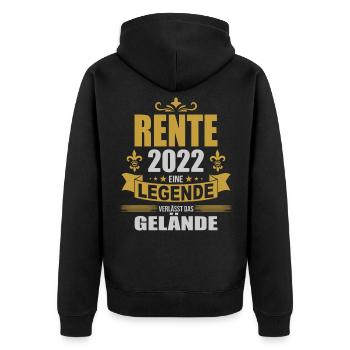 Rente 2022 Legende verlässt Gelände Geschenk - Unisex Premium Bio Zip Hoodie - Schwarz - Hinten - Nico (187cm)