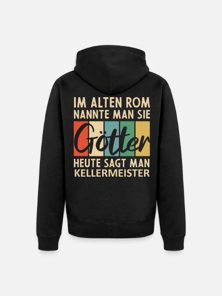 Lustige Kellermeister Sprüche - Unisex Premium Bio Zip Hoodie - Schwarz